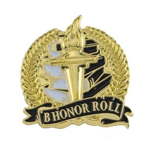 Bright Gold Academic B Honor Roll Lapel Pin (1-1/8")