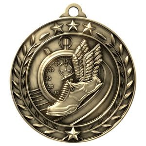 Antique Track Wreath Award Medallion (2-3/4")