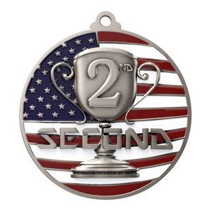 Patriotic 2nd Place Medallions 2-3/4"