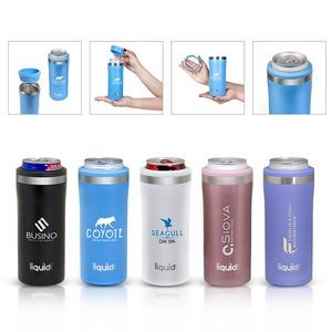 Liquid Fusion 12 oz. Double Wall, Stainless Steel Skinny Can Cooler