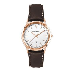 Wc4219 22mm Steel Rose Gold Case, 3 Hand Mvmt, White Dial, Dte Display, Leather Strap, Flat Mineral 