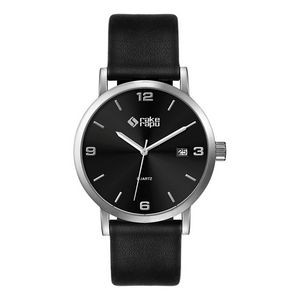 Wc2512 39mm Steel Silver Case, 3 Hand Mvmt, Dte Display, Black Dial, Leather Strap, Flat Mineral Cry
