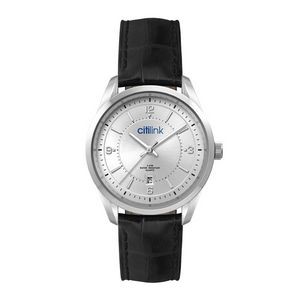 Wc5105 33mm Metal Silver Case, 3 Hand Mvmt, Silver Dial, Dte Display, Leather Strap, Flatm Mineral C