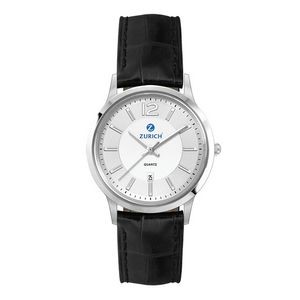 Wc4215 22mm Steel Silver Case, 3 Hand Mvmt, Silver Dial, Dte Display, Leather Strap, Flat Mineral Cr