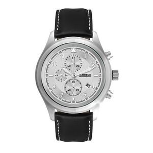 Wc3092 44mm Steel Matte Silver Case, Chronograph Mvmt, Silver Dial, Dte Display, Leather Strap, Flat