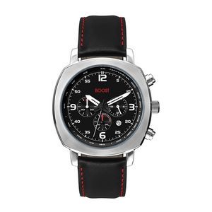 Wc8826 45.5mm Steel Matte Silver Case, Chronograph Mvmt, Black Dial, Dte Display, Leather Strap, Dom