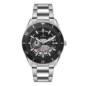 Wc8240 42mm Steel Silver Case, 3 Hand "Automatic" Mvmt, See Through Dial, Dte Display, Bk Rotating B