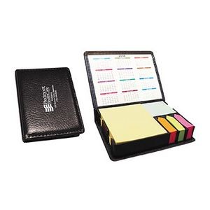 PVC Black Desk Caddy w/2 Pastel Colored Sticky Notes