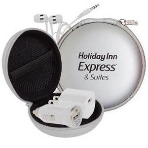 Audio on the Go Tech Kit in Round Zippered Case