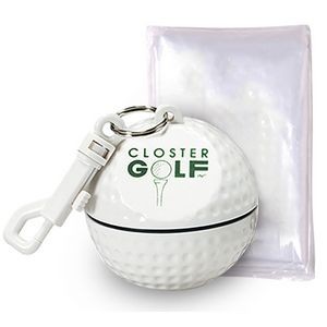 Rain Poncho in Golf Ball Sport Safe w/ Clip