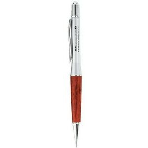 Satinwood Matte Silver Brass Mechanical Pencil w/ Rosewood Grip