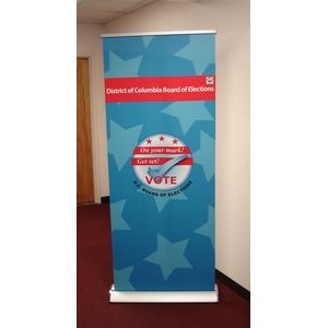 Double-sided Retractable Banner Stand with two 33" x 78" Banners
