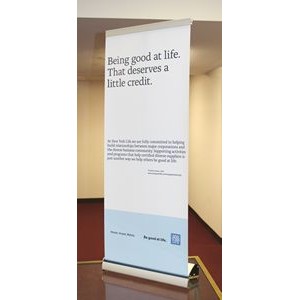 Table Top Retractable Banner Stand with 15" x 35" Banner