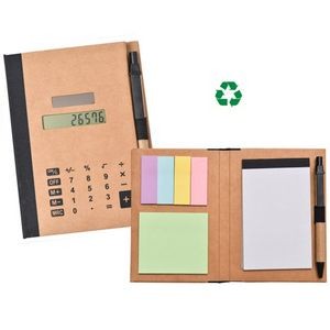 Recycled Solar Calculator with Pen, Notepad and Flags