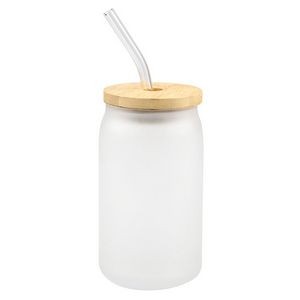 16oz Libby Glass Cup with Bamboo lid