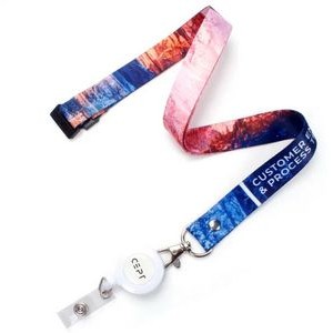 1/2 x 36 Full Color Sublimated Lanyard with Retractable Reel and Safety Breakaway
