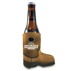 Full Color Cowboy Boot Shape Premium Foam Bottle Cooler