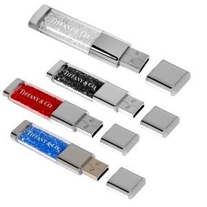 4GB Crystal USB Flash Drive w/Removable Cap
