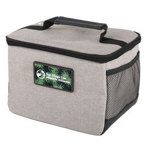 6 Pack Insulated Cooler Bag / Lunch Tote with Mesh Side Pockets - Full Color Imprint