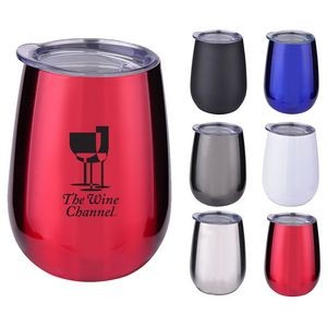 10 oz. Stainless Steel Wine Glass with Lid