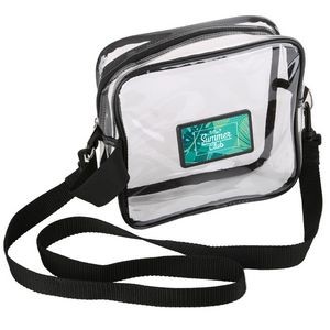 Clear Stadium Approved Crossbody Messenger Bag w/ Zipper and Adjustable Shoulder Strap - Full Color