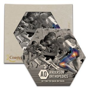 CoasterStone Hexagon Absorbent Stone Coaster - Single (4 1/4")