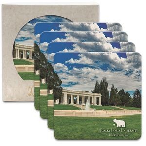CoasterStone Square Absorbent Stone Coaster - 4 Pack (4 1/4
