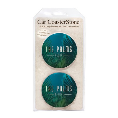 CoasterStone Absorbent Stone Car Coaster - 2 Pack (2 5/8")