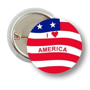 1" Round I Heart American Stock Button