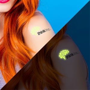 2" x 3" Custom Glow-In-The-Dark Temporary Tattoos