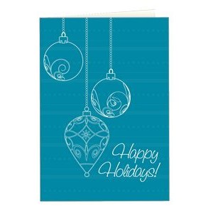 Full Color Holiday Cards; Outline Bulbs