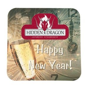 Full Color Process 60 Point New Year's Eve Pulp Board Coaster