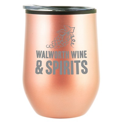 12 Oz Bay Mist Stainless Wine Tumbler with Lid