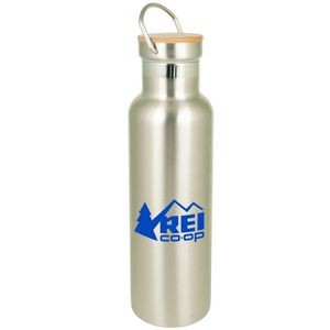 20 Oz. Bedford Double Walled Stainless Water Bottle with Bamboo Lid