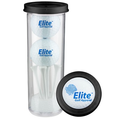Two Ball Value Golf Gift Tube w/ Domed Imprint