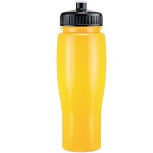 24 Oz Contour Bottle w/ Push Pull Lid - Solid Colors