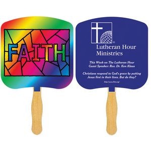 Religious Hand Fan/ Faith Stained Glass
