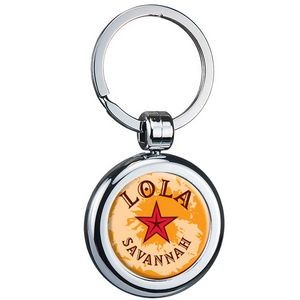 Two Sided Budget Chrome Plated Domed Keytag Round