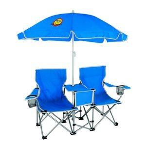 Double Folding Chair With Removable Umbrella