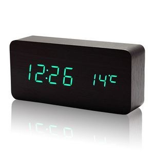 Sound Control Digital LED Wooden Alarm Table Clock