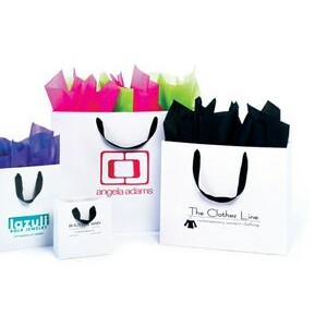 Matte Laminated European Shopping Bag w/Black Grosgrain Ribbon Handle (8