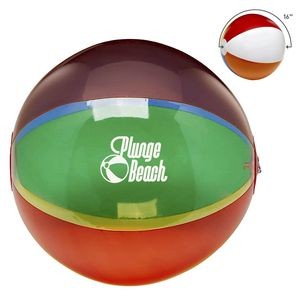16" Translucent Multi-Color Round Beach Ball
