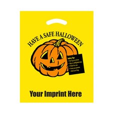 Halloween Stock Design Yellow Die Cut Bag • Have a Safe Halloween (12"x15") - Flexo Ink