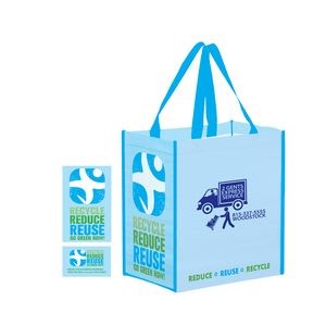 Matte Laminated Grocery Tote Bag with Stock Design Side Gussets (12"x8 1/2"x11 1/2")