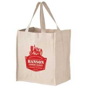 13"x10"x15" Heavyweight Cotton Wine & Grocery Tote Bag - 4 Bottle Holders