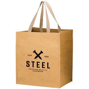 DELTA - Washable Paper Grocery Bag (13x10x15) with 21" handles - Includes attached retail hang tag