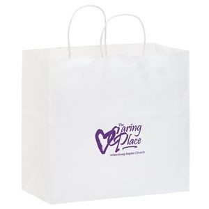 White Kraft Paper Carry-Out Bag (13