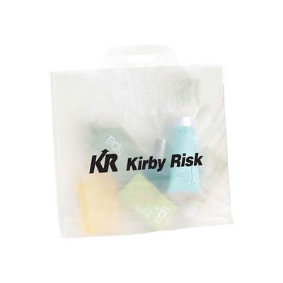 Clear Frosted Soft Bridge Handle Plastic Bag (18"x18"x6")
