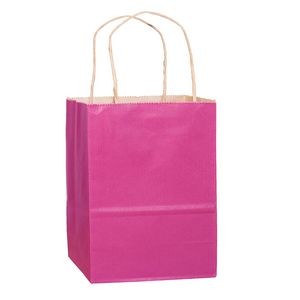 Matte Color Paper Shopper Tote Bag (8"x4 3/4"x10 1/2") - Foil Stamp
