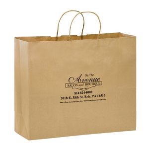 Natural Kraft Paper Shopper Tote Bag (16"x6"x12")